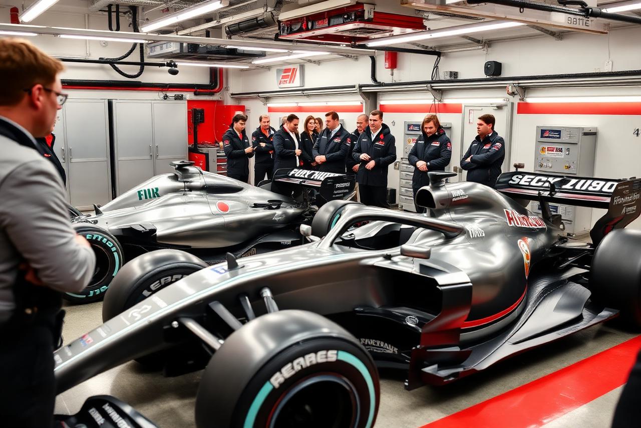 Guests on the Audi Revolut F1 Team garage tour