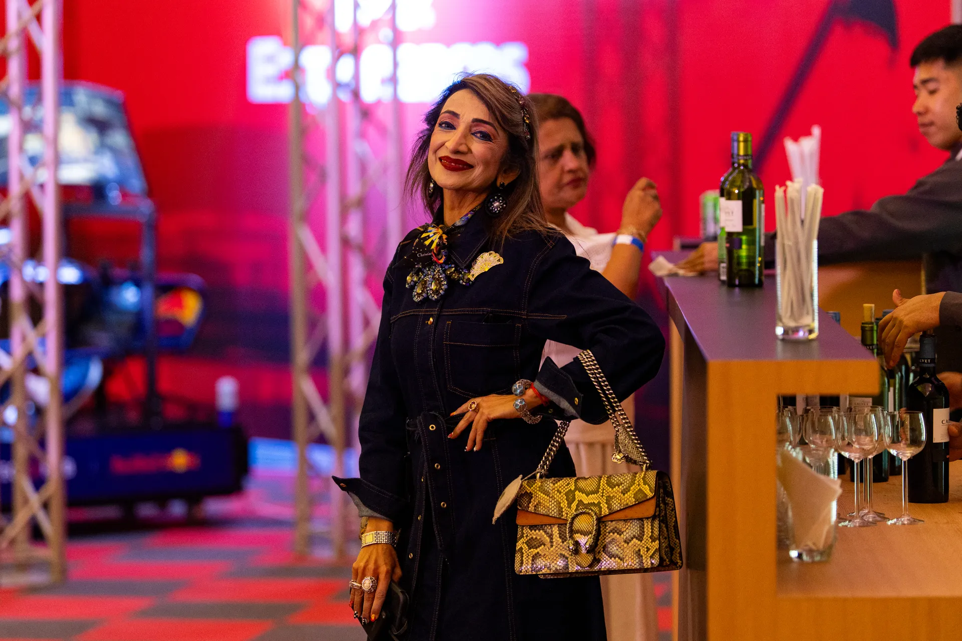 Premium Formula 1 hospitality lounge with trackside views