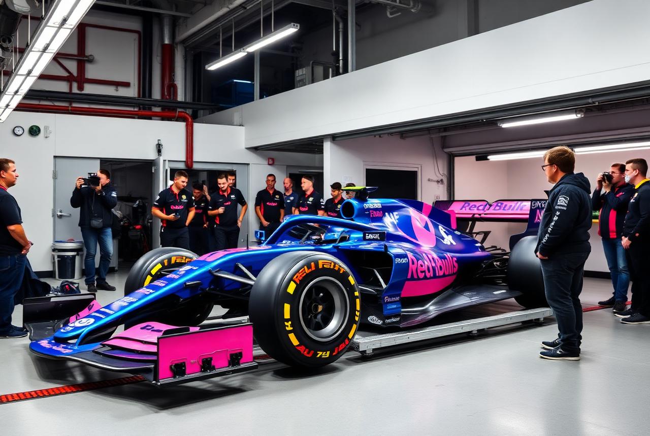 BWT Alpine Formula One Team garage tour with the car on stands