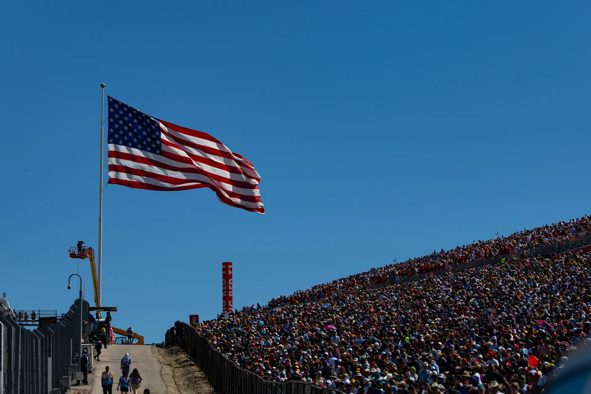 Main Grandstand crowd during the United States Grand Prix