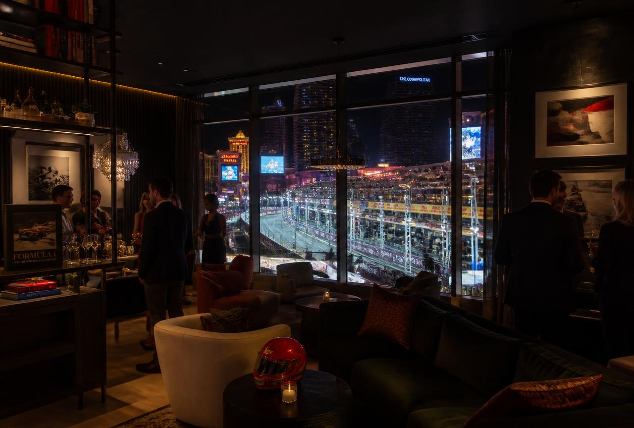 Exclusive hospitality lounge at F1 Paddock Club Las Vegas